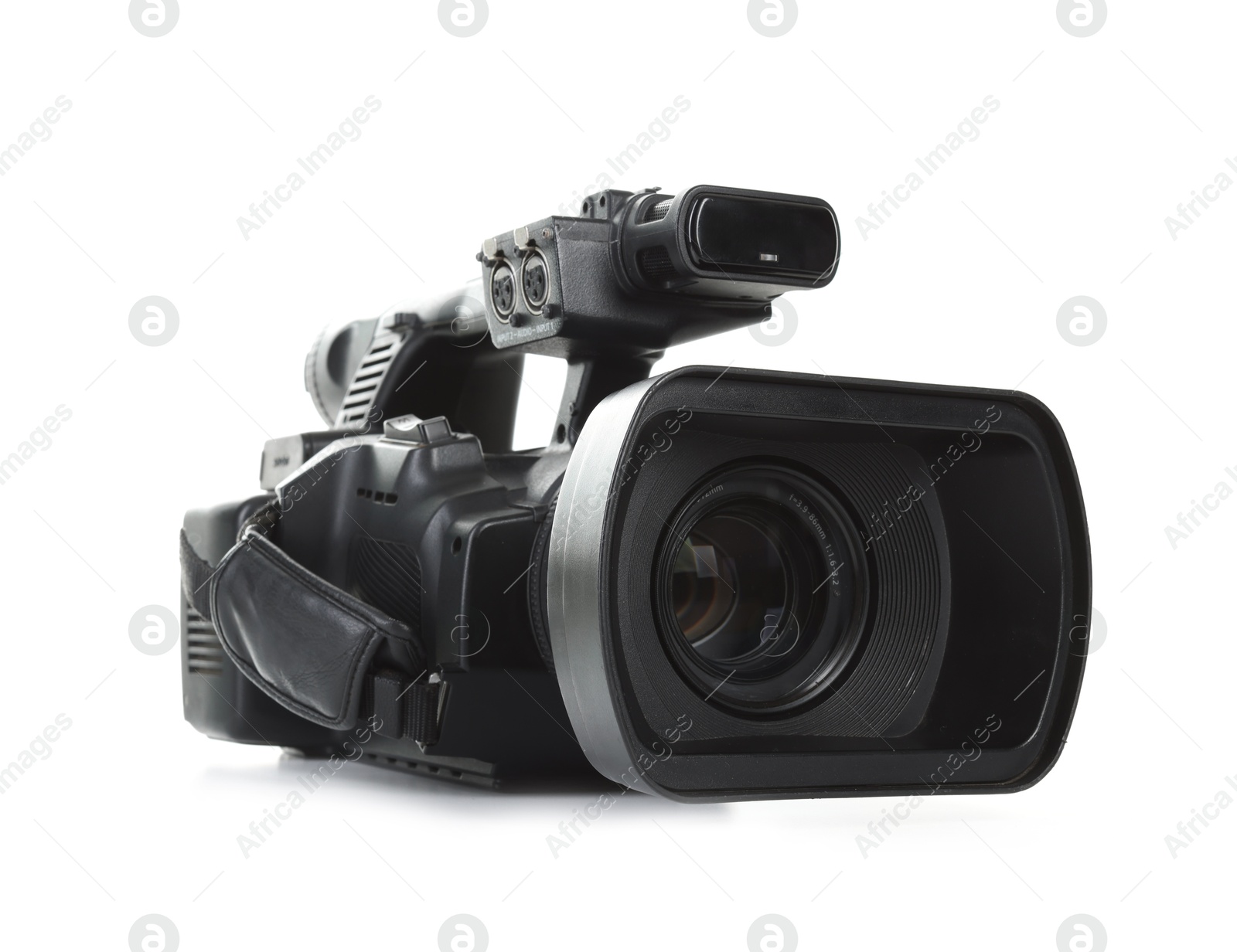 Photo of Modern professional video camera isolated on white