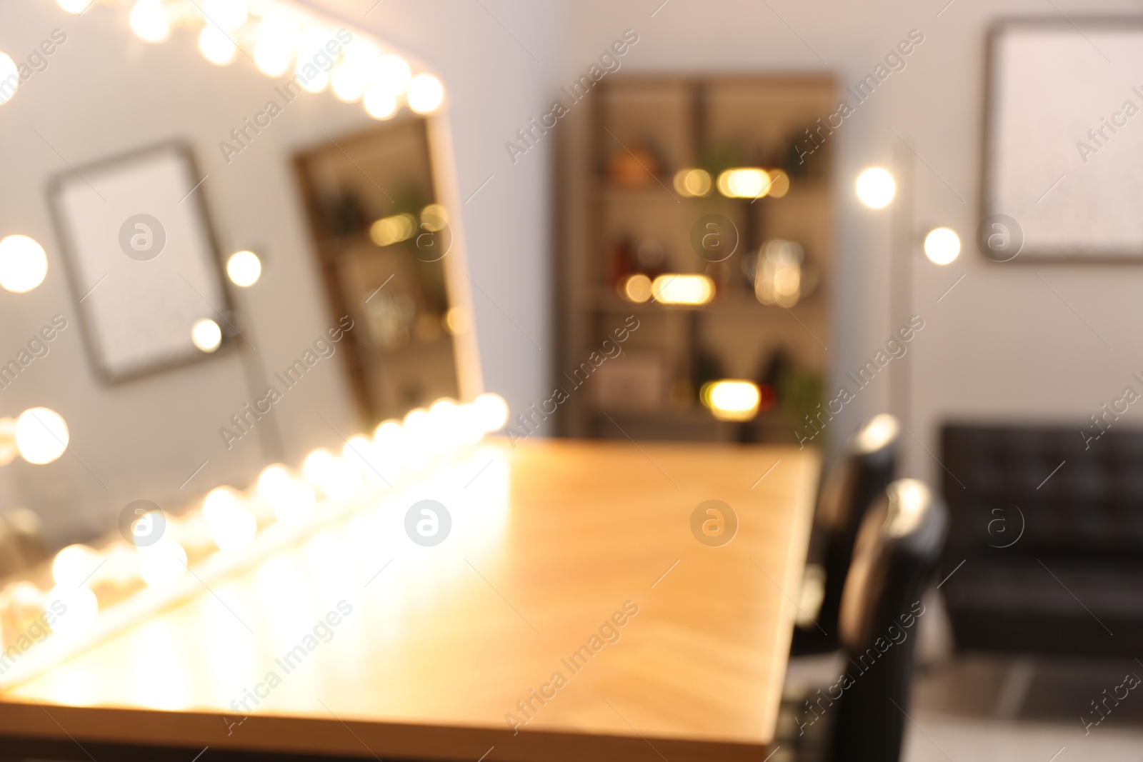 Photo of Blurred view of stylish beauty salon interior