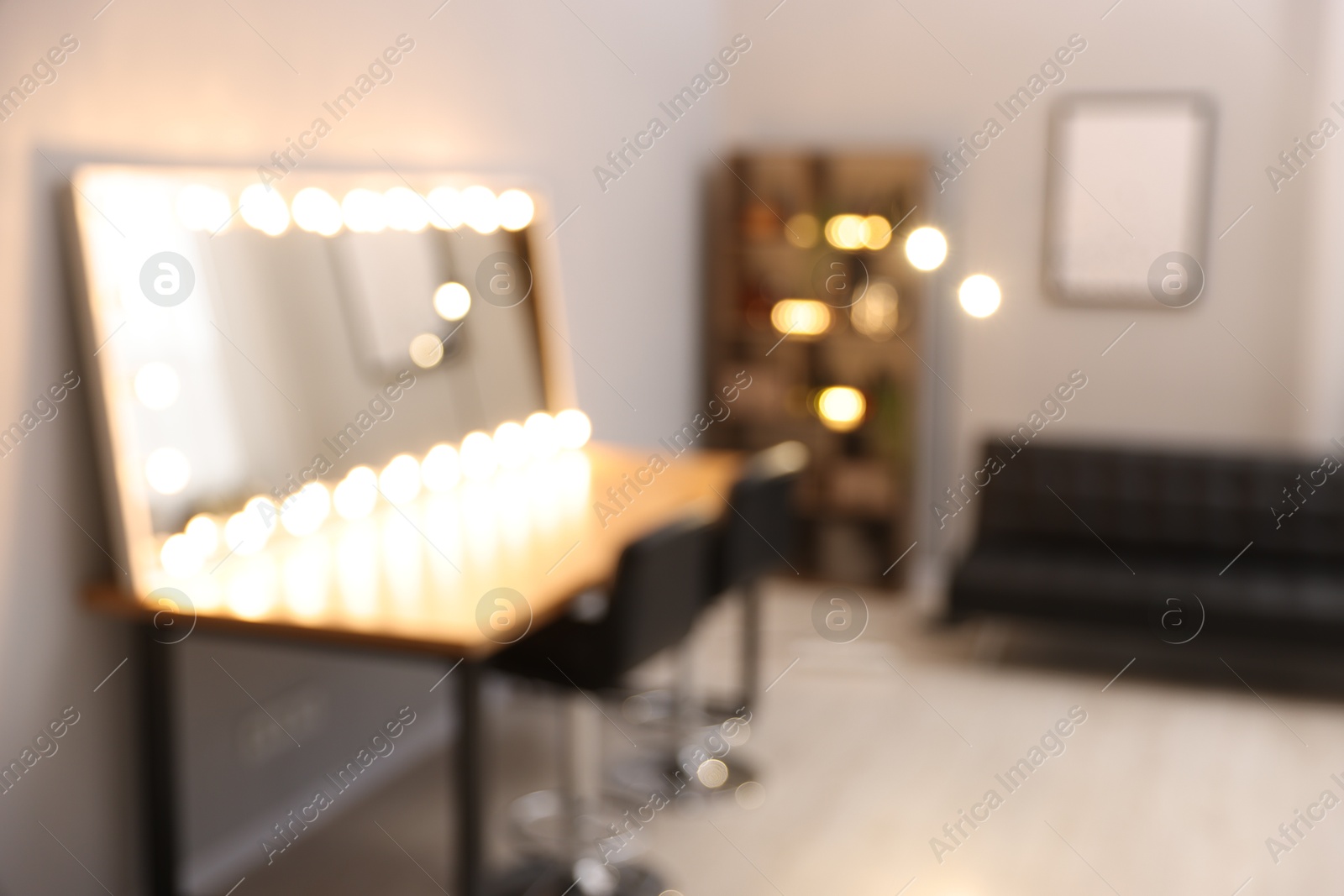 Photo of Blurred view of stylish beauty salon interior