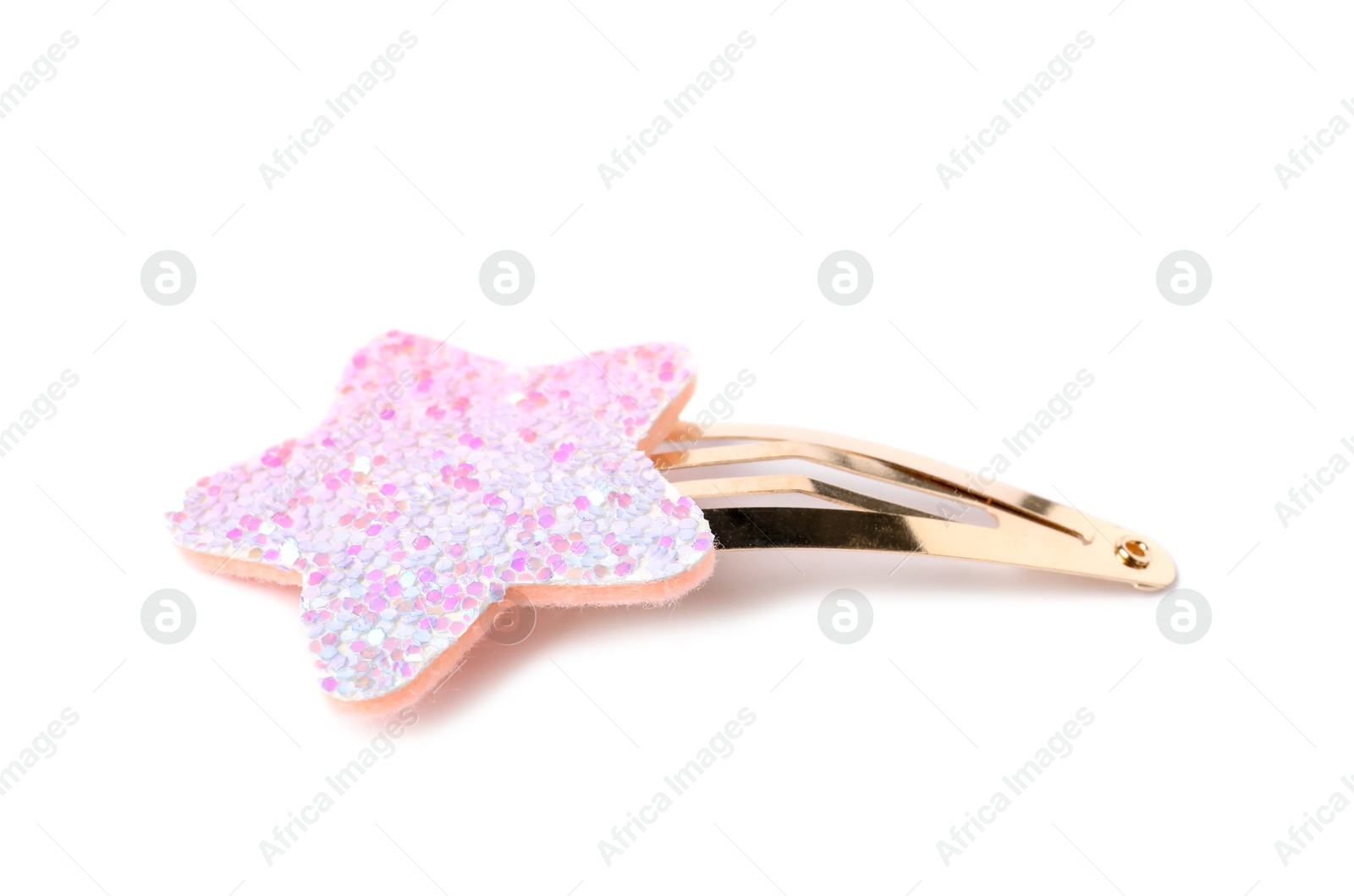 Photo of Cute hair clip with star isolated on white