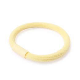 Photo of One yellow hair tie isolated on white