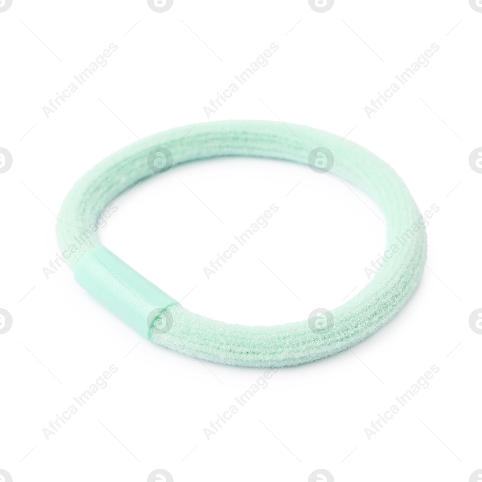 Photo of One green hair tie isolated on white