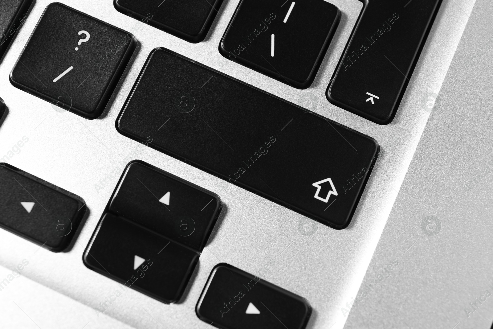 Photo of Technical support concept. Modern keyboard on light background, top view