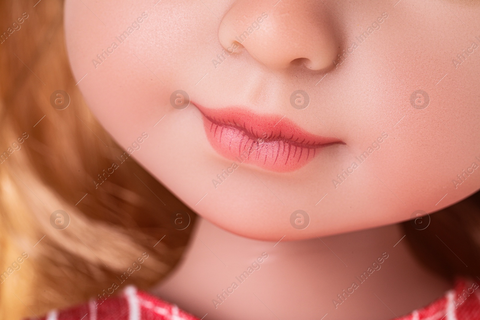 Closeup view of beautiful doll. Children's toy Photo of Closeup view of beautiful doll. Children's toy