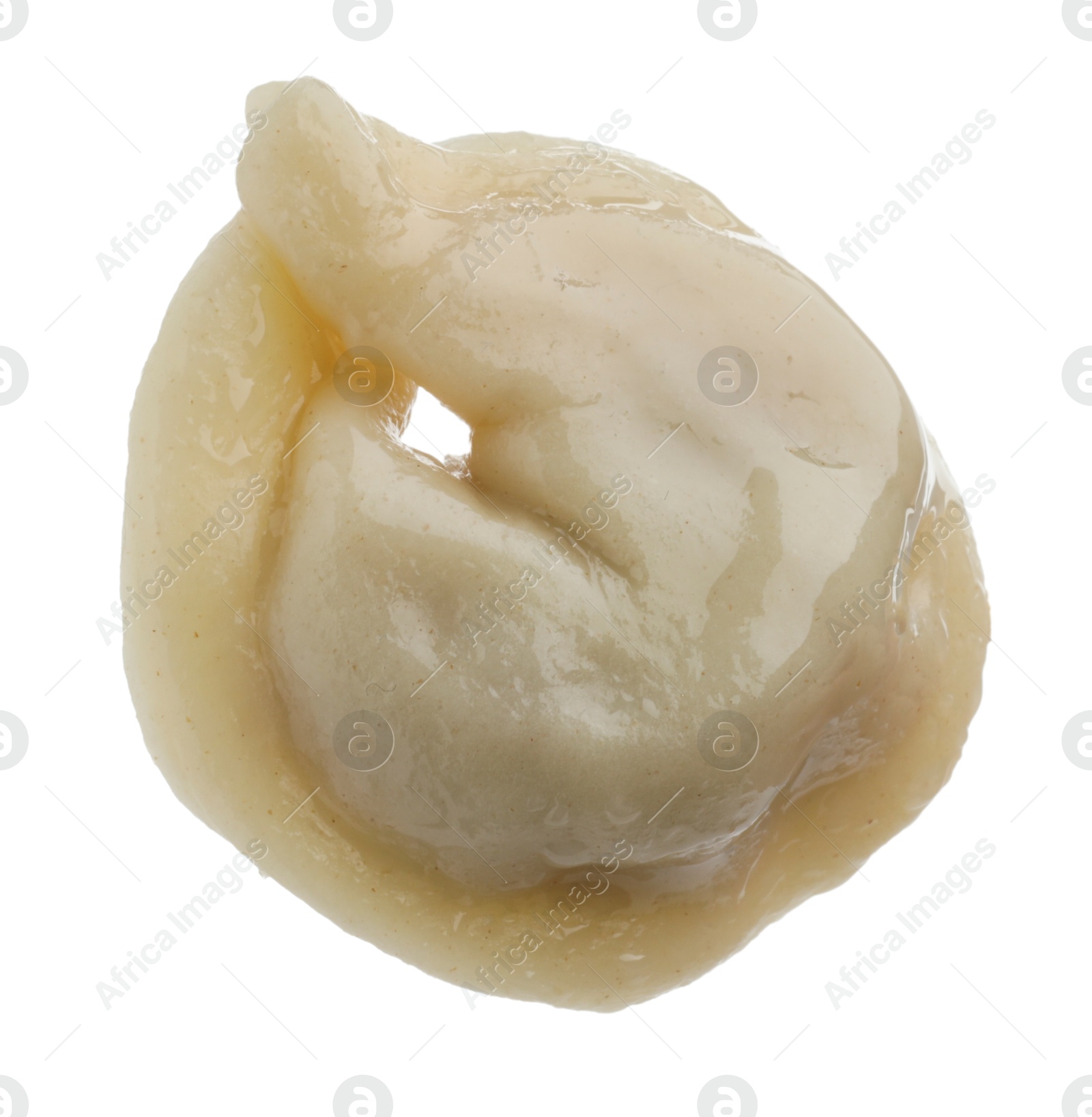 Photo of One delicious boiled dumpling isolated on white