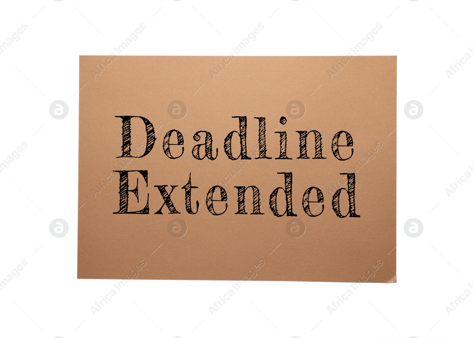 Image of Paper note with text Deadline Extended on white background