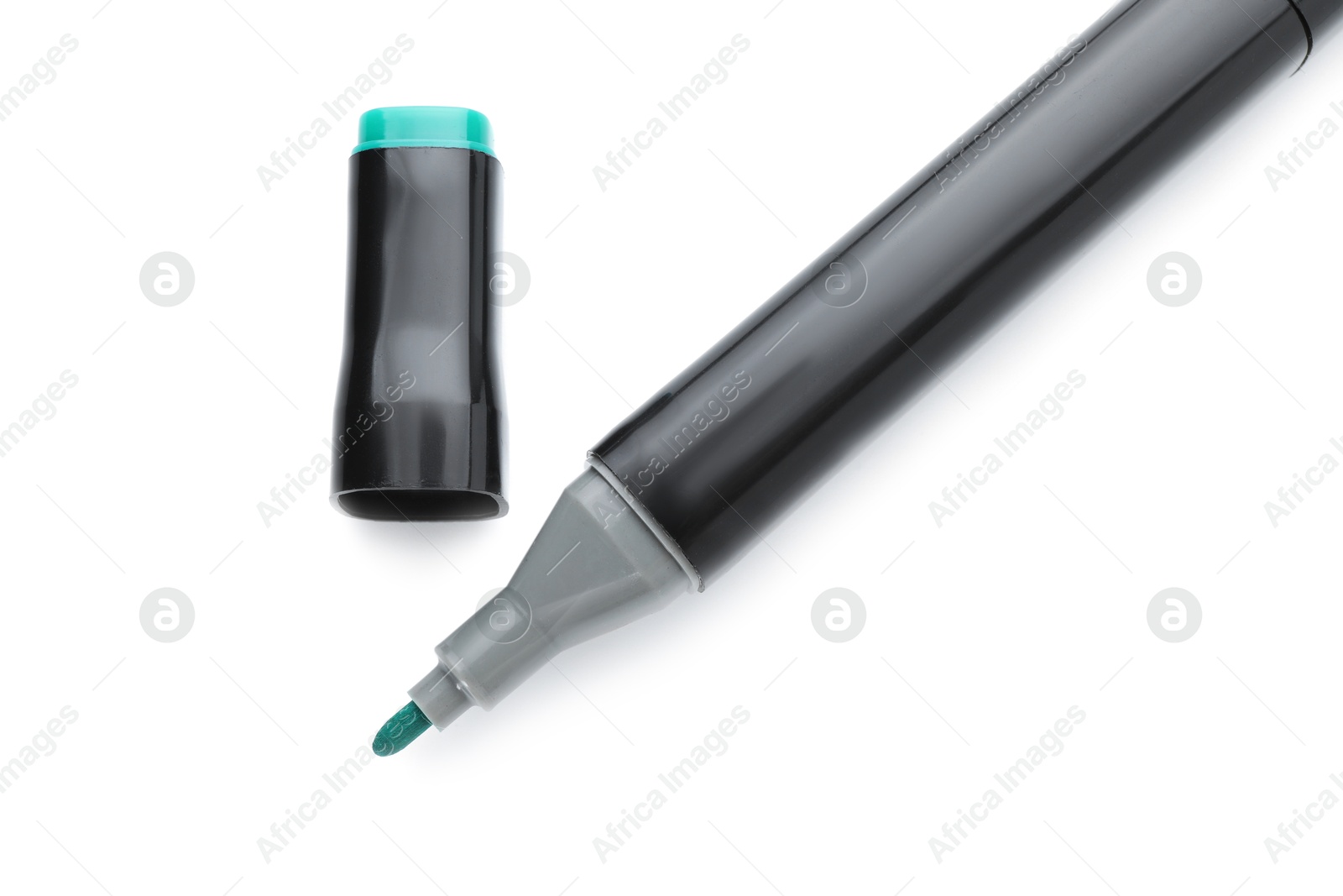 Photo of One color marker isolated on white, top view