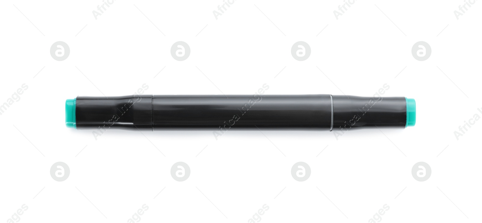 Photo of One double sided marker isolated on white, top view