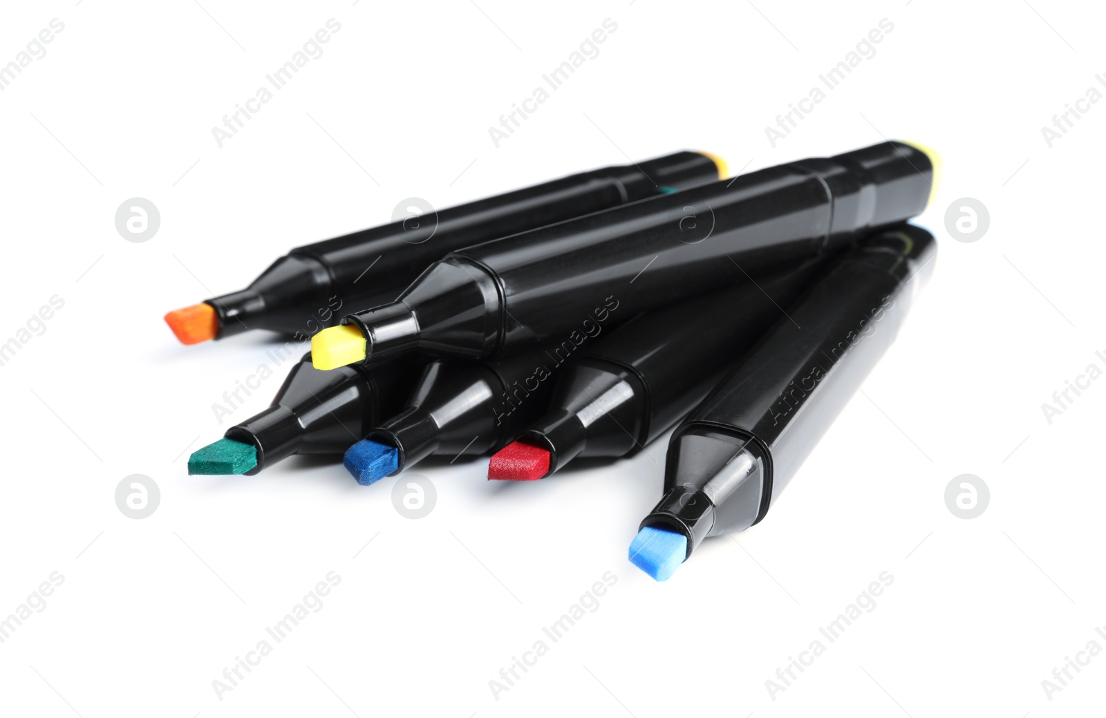 Photo of Colorful double sided markers isolated on white