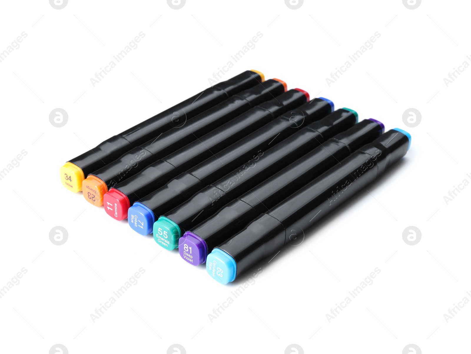 Photo of Colorful double sided markers isolated on white