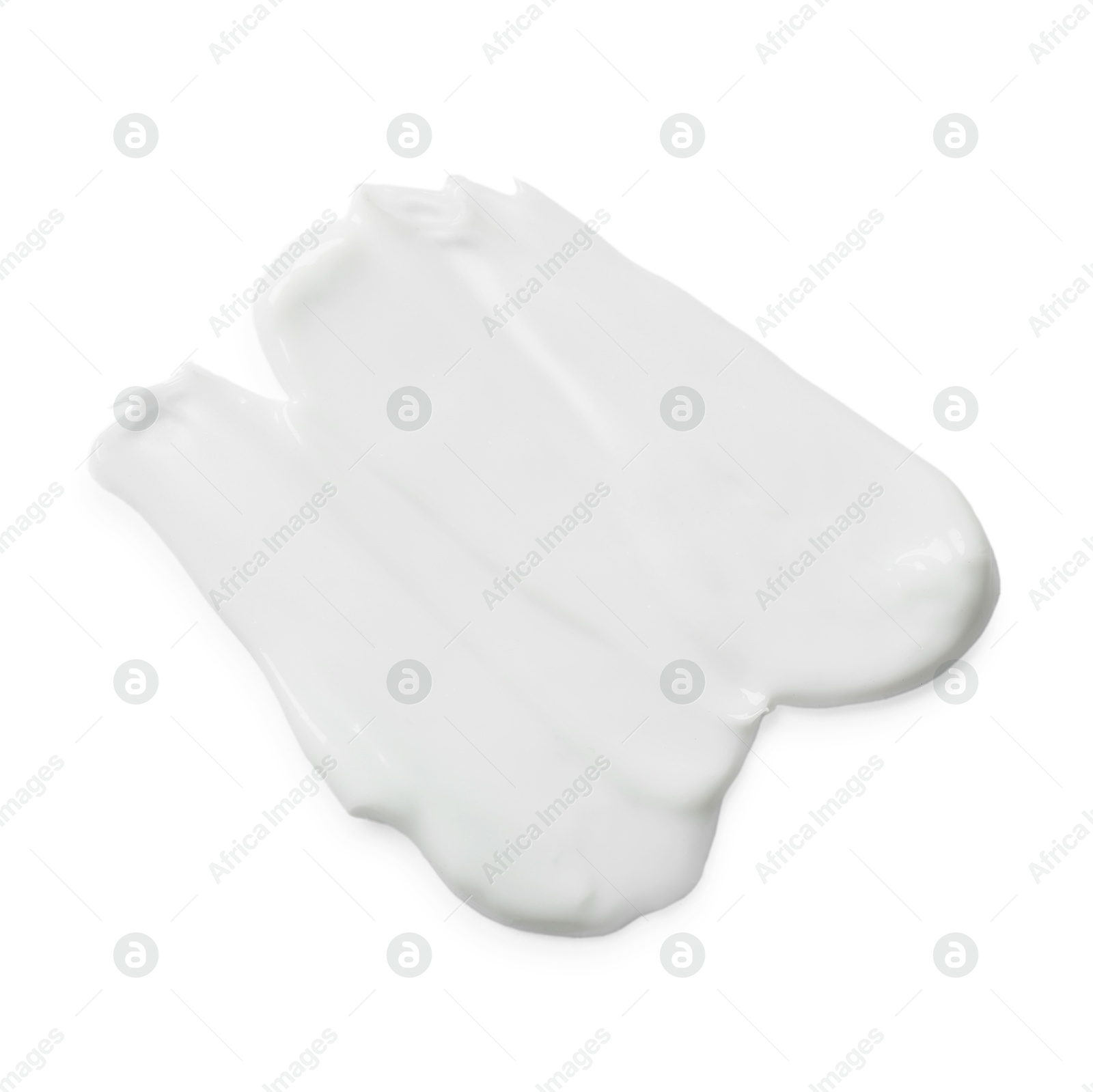 Photo of Body cream on white background, top view