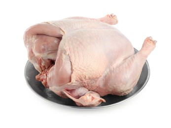 Photo of One whole raw turkey isolated on white