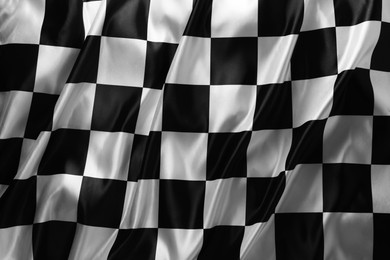 Photo of Checkered finish flag as background, top view