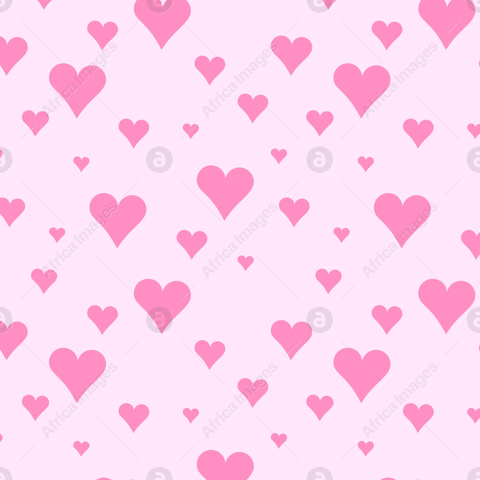 Image of Pattern of pInk hearts on light background