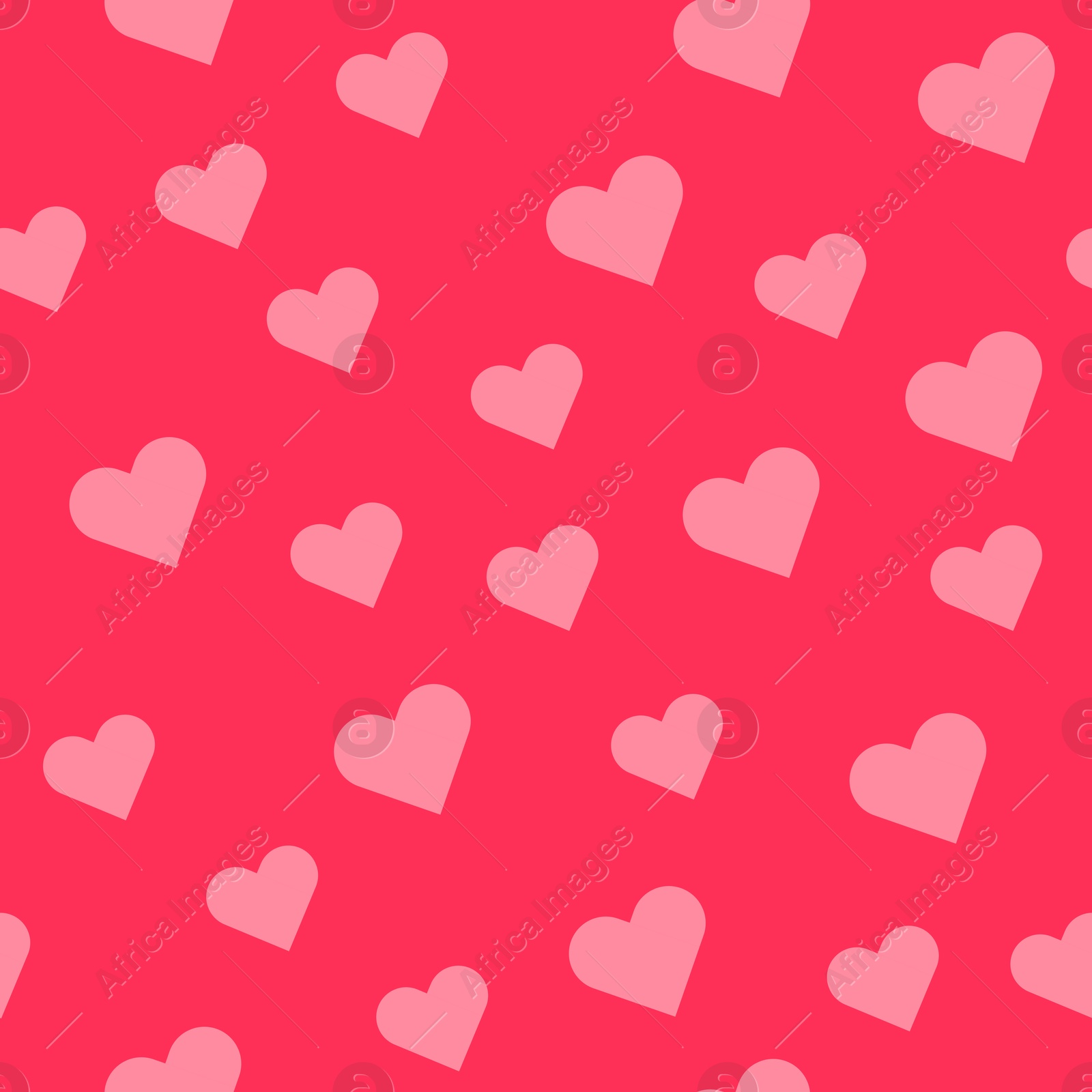 Image of Pattern of pInk hearts on color background