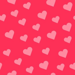 Image of Pattern of pInk hearts on color background