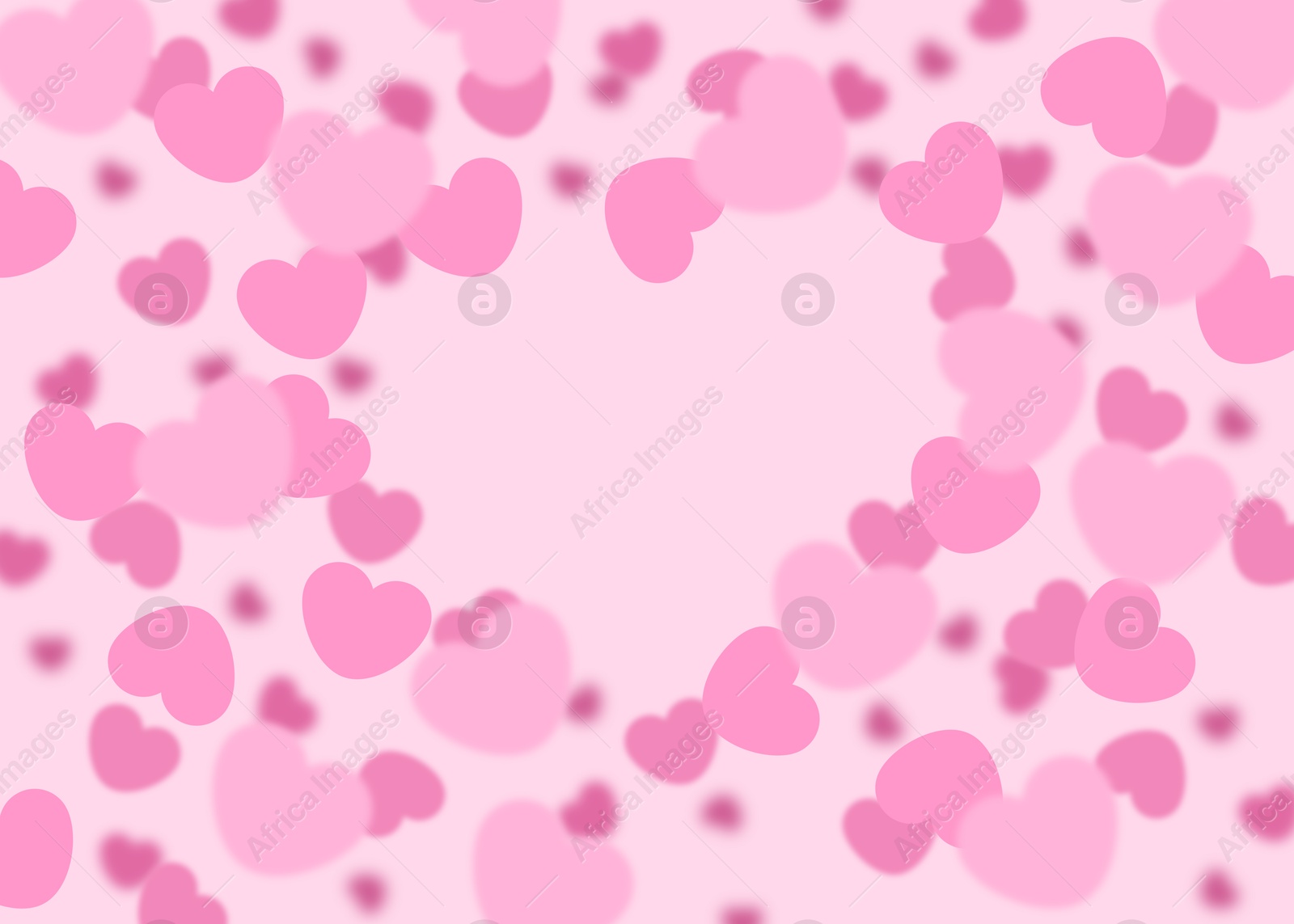 Image of Many pInk hearts on light background, space for text