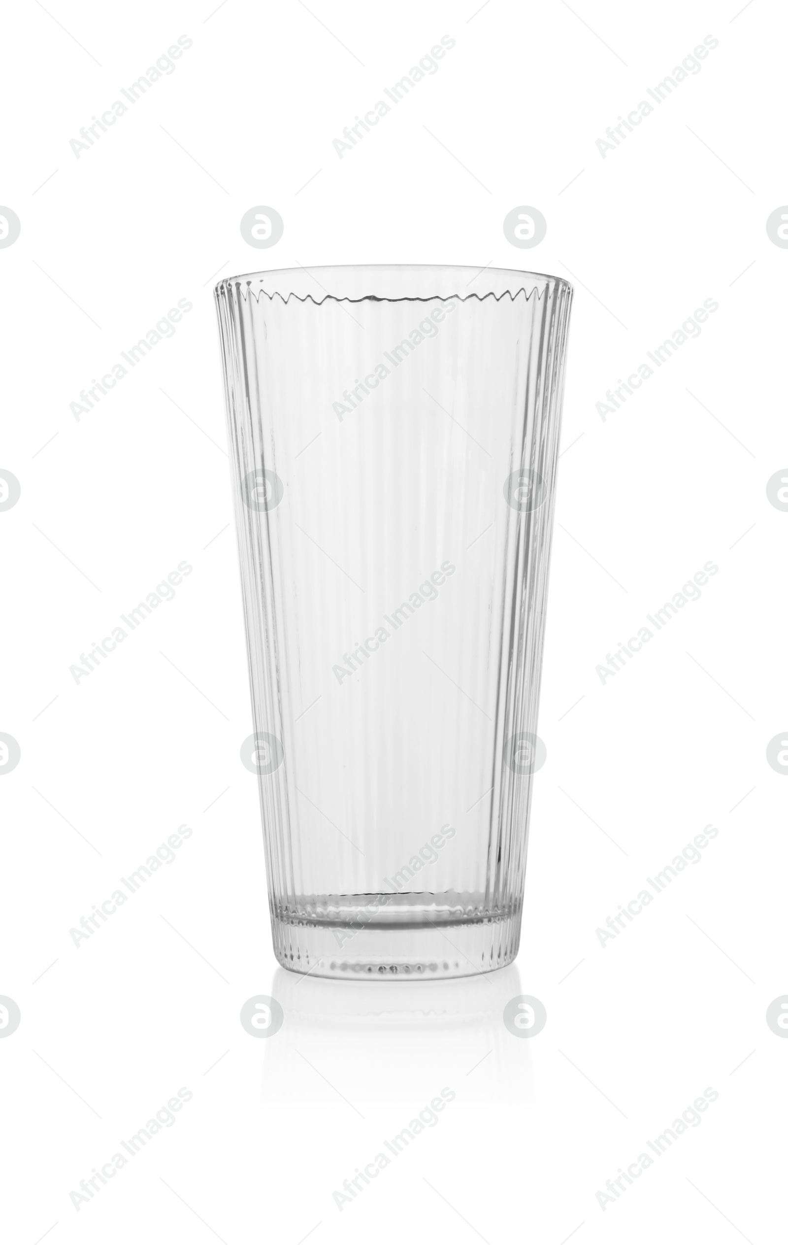 Photo of One empty clean glass isolated on white