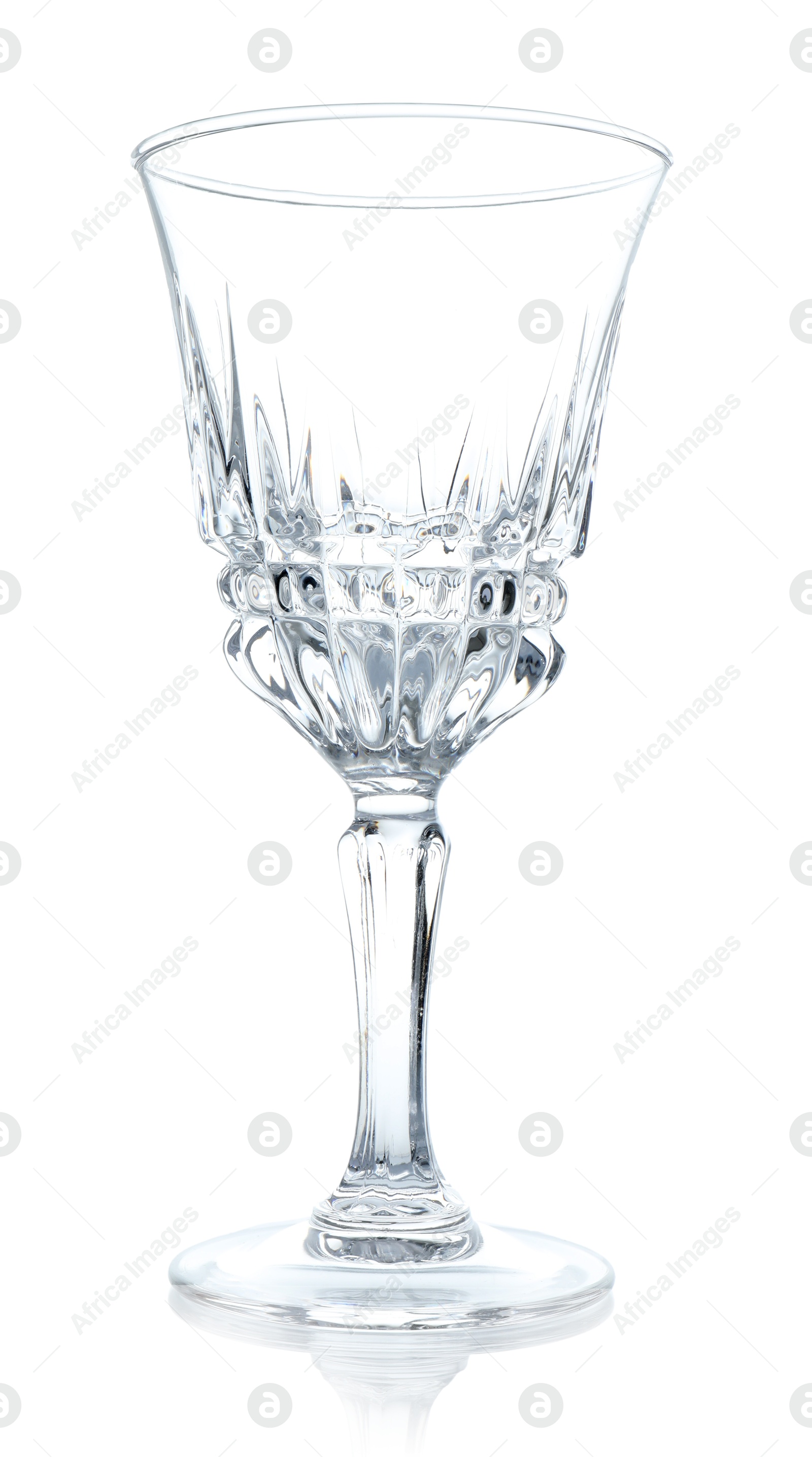 Photo of One empty clean glass isolated on white