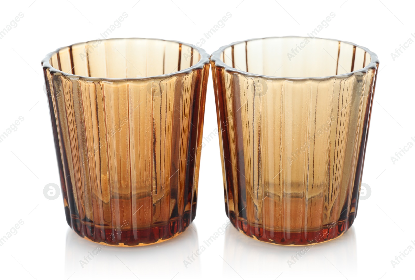 Photo of Two empty clean glasses isolated on white