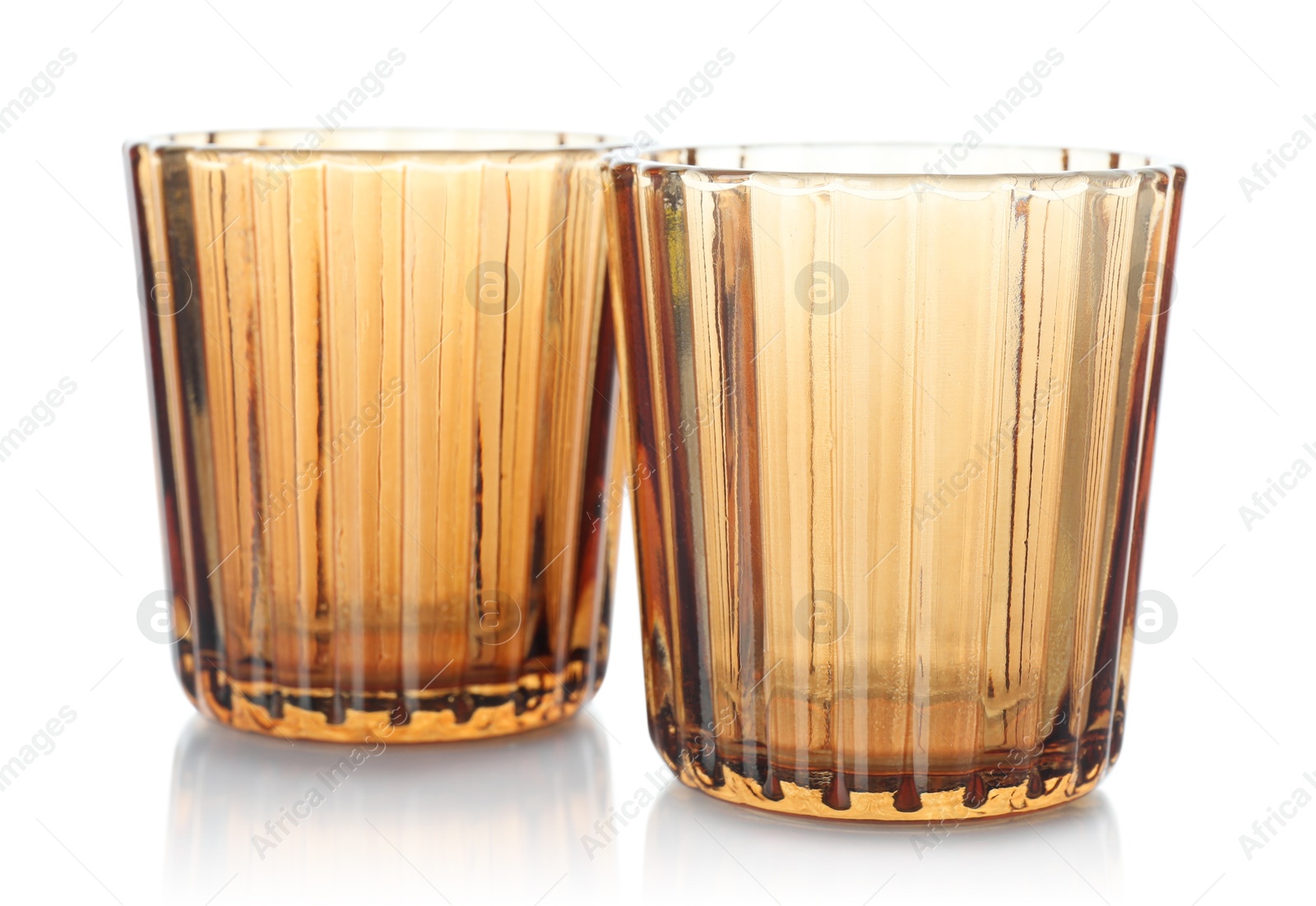 Photo of Two empty clean glasses isolated on white