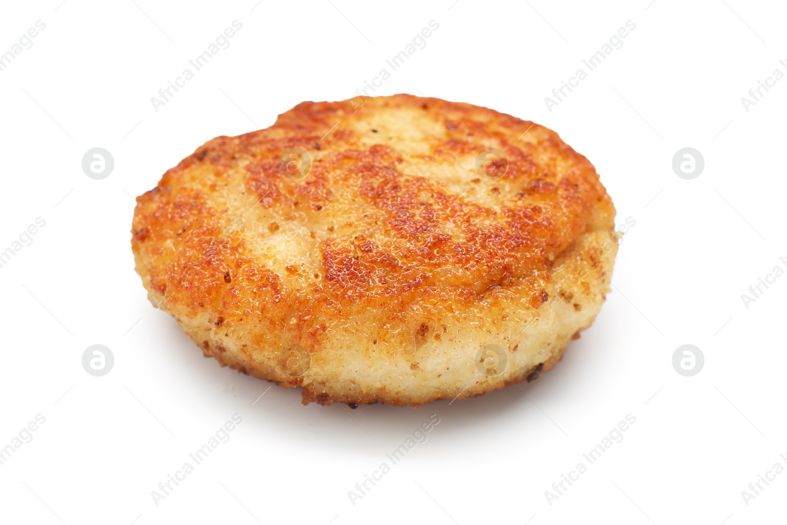 Photo of One delicious roasted patty isolated on white