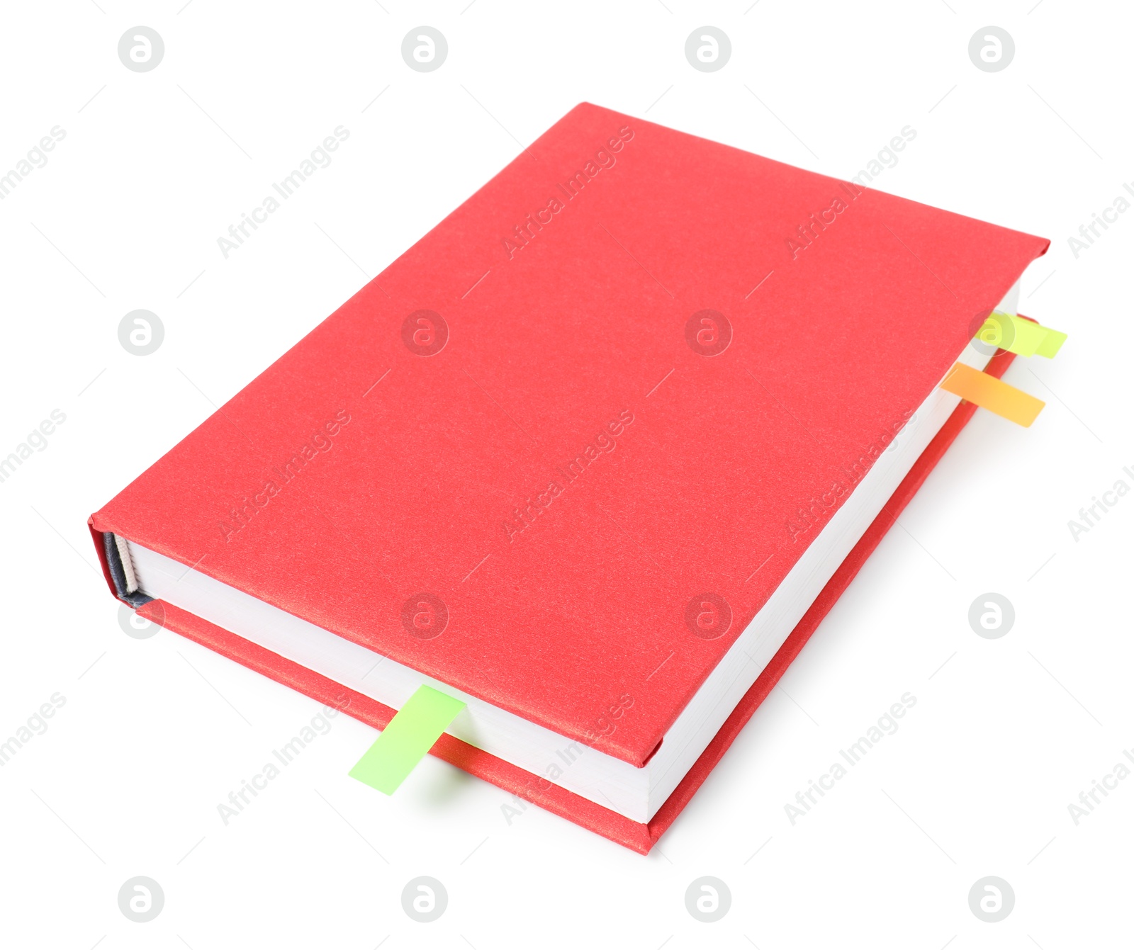 Photo of Book with colorful tabs isolated on white