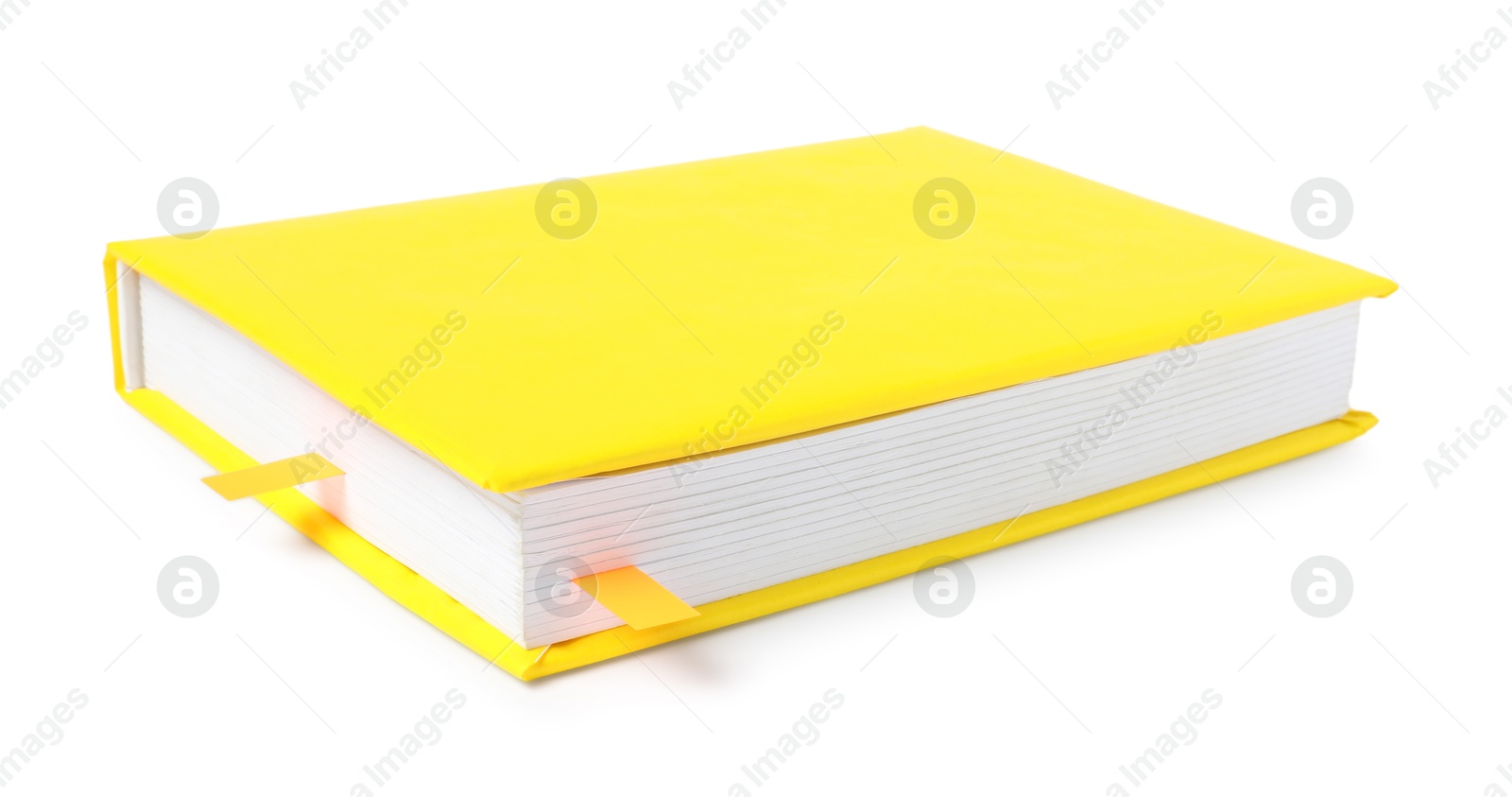 Photo of Book with colorful tabs isolated on white