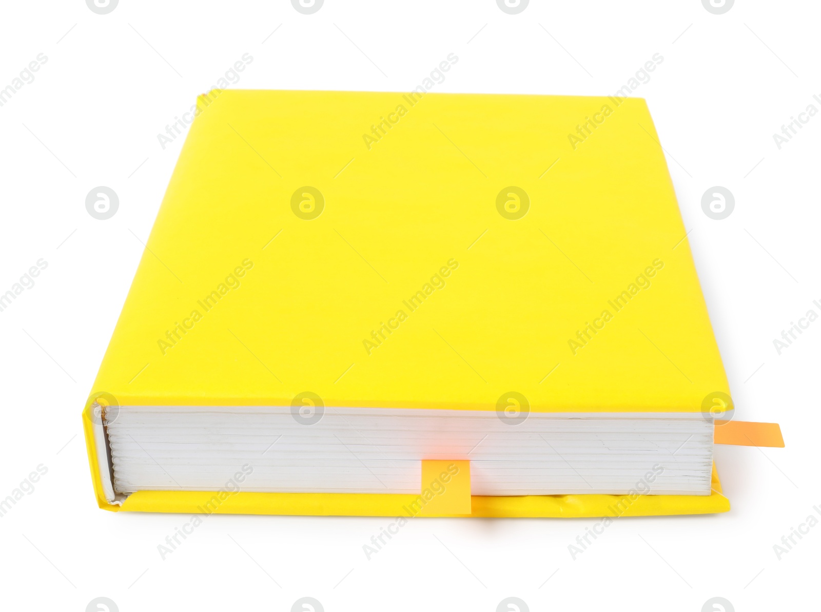 Photo of Book with colorful tabs isolated on white