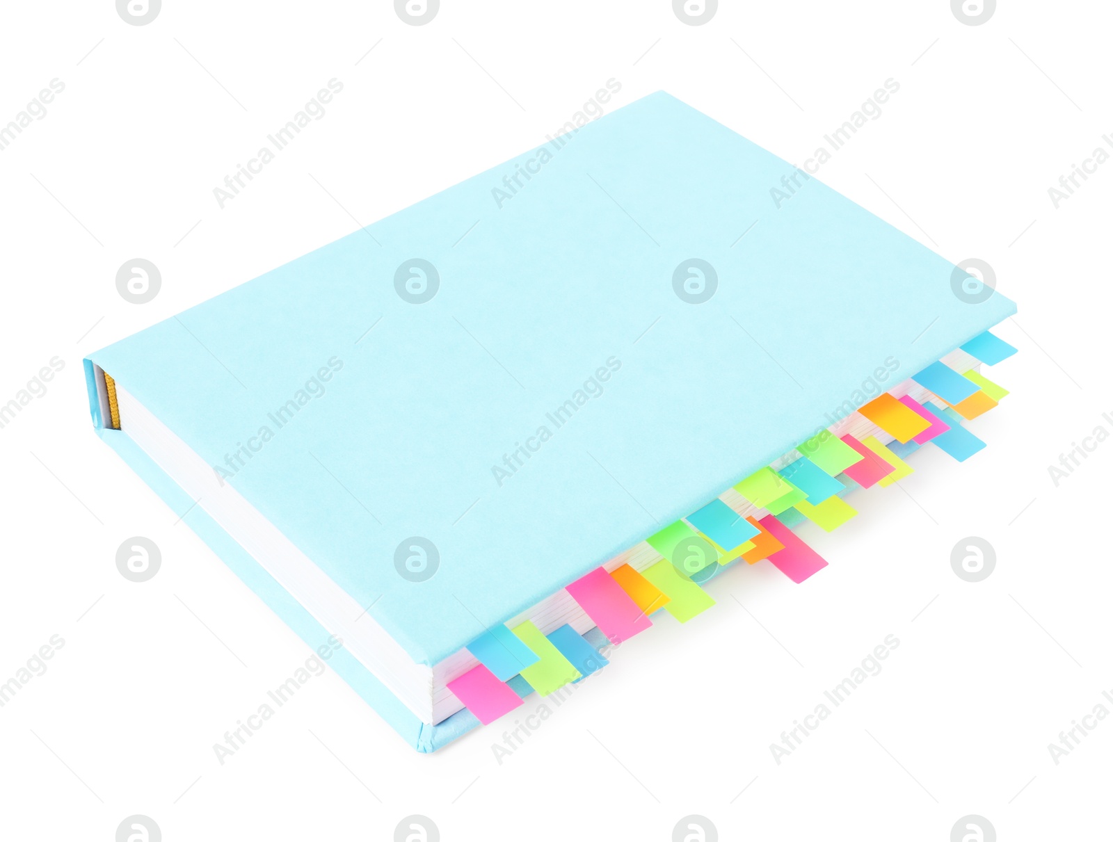 Photo of Book with colorful tabs isolated on white