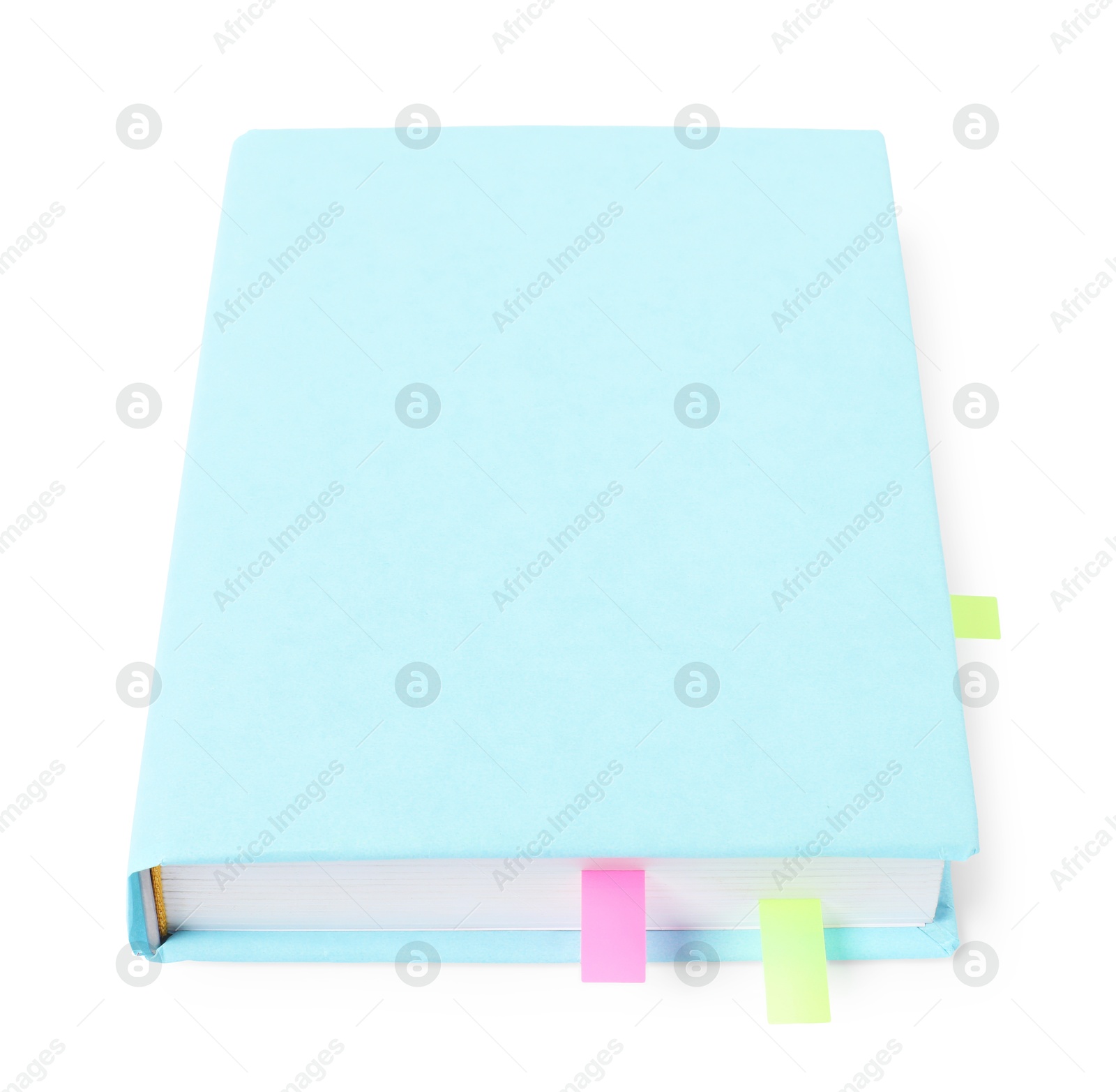 Photo of Book with colorful tabs isolated on white