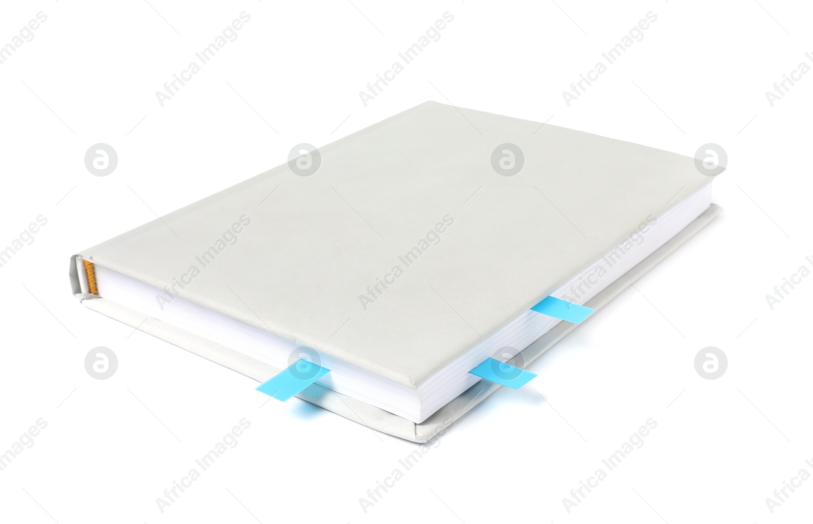 Photo of Book with colorful tabs isolated on white