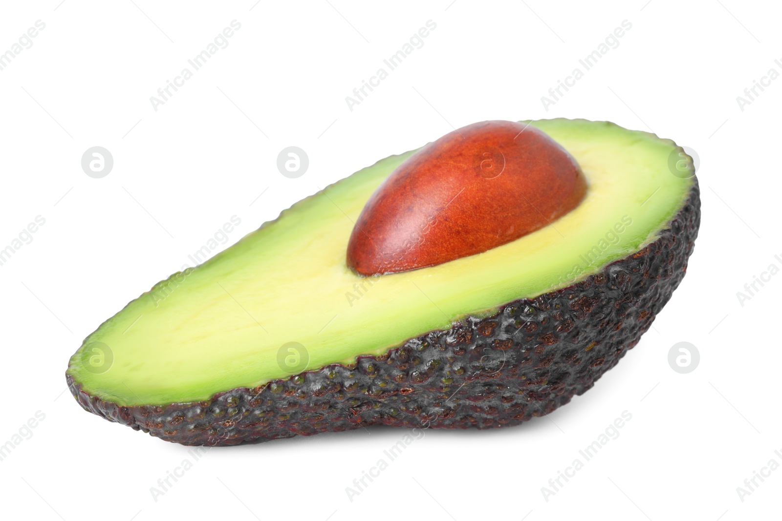 Photo of Half of ripe avocado isolated on white