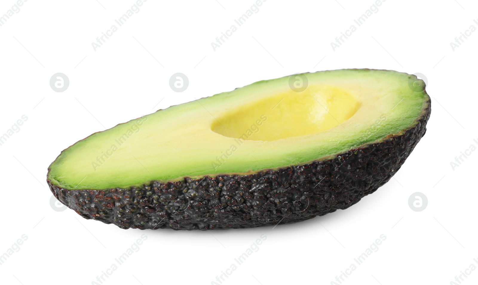 Photo of Half of ripe avocado isolated on white