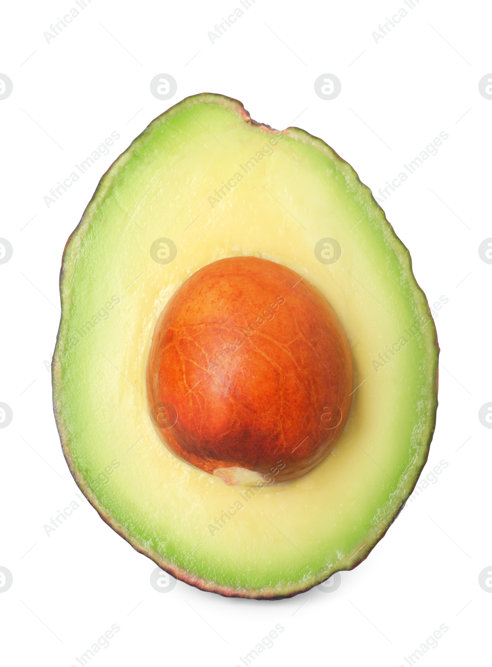 Photo of Half of ripe avocado isolated on white