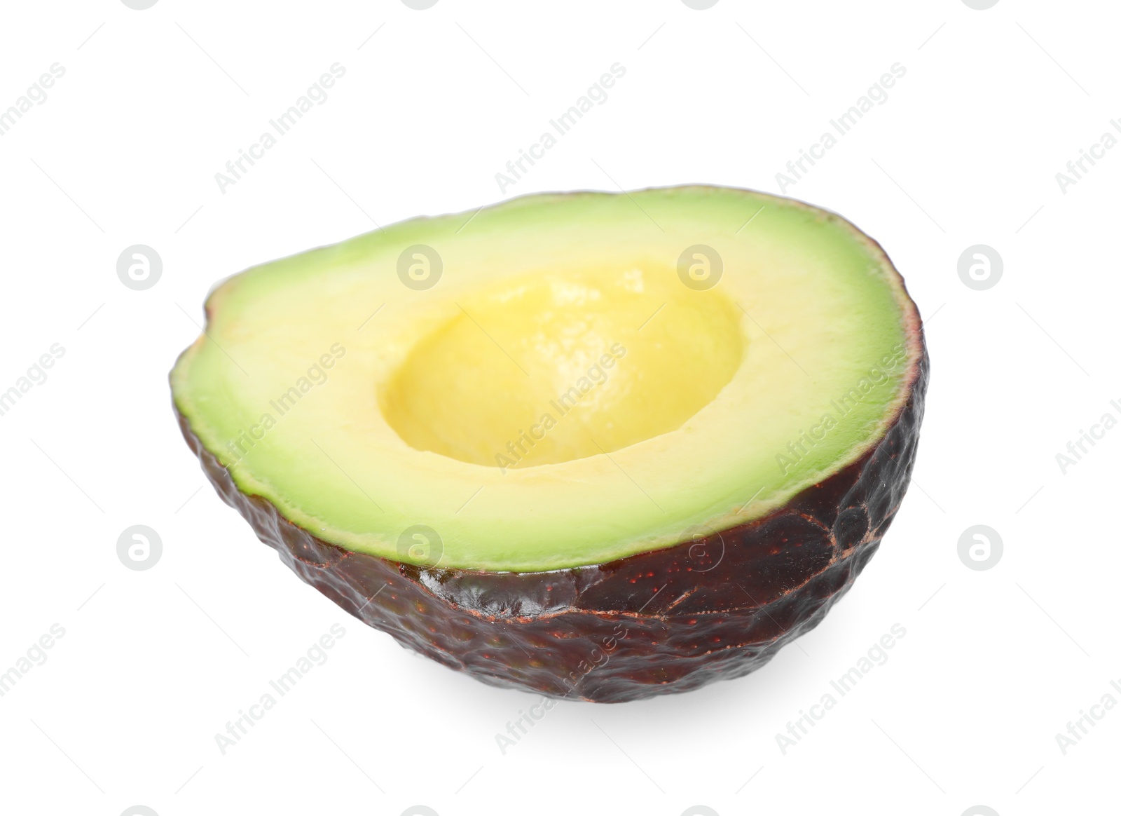 Photo of Half of ripe avocado isolated on white