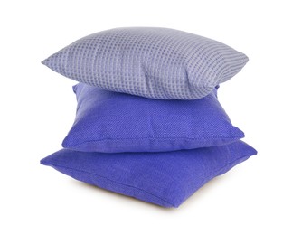 Image of Pillows in violet blue color isolated on white