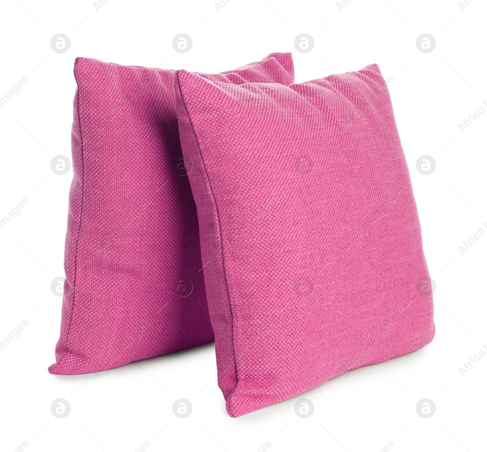 Image of Pillows in crimson color isolated on white