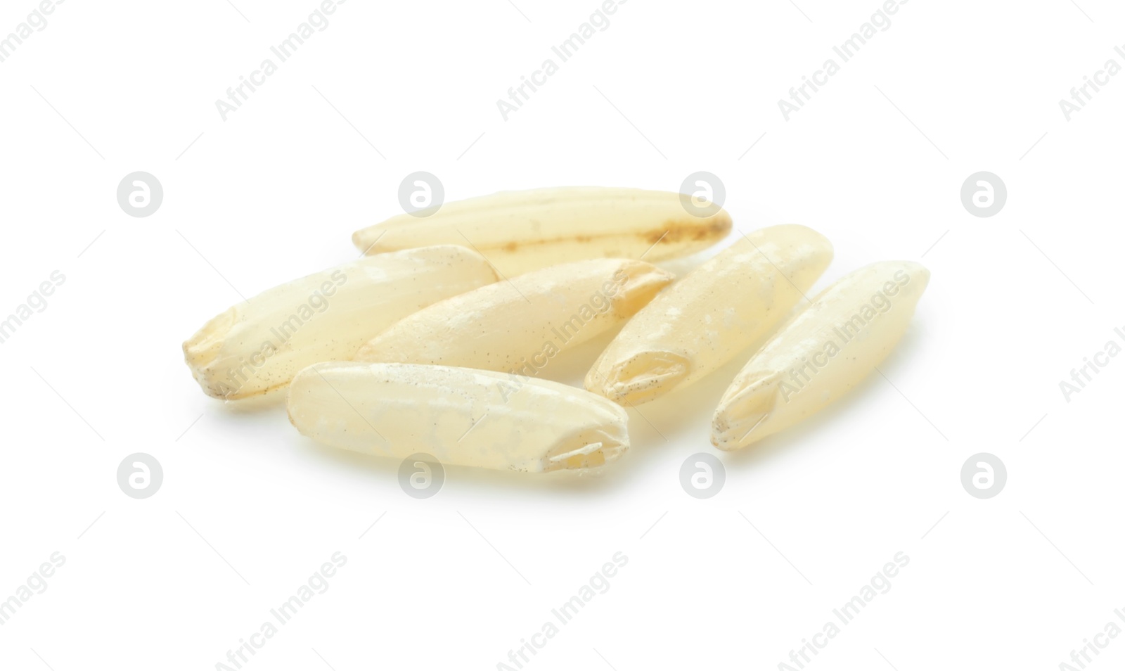 Photo of Fresh raw brown rice isolated on white