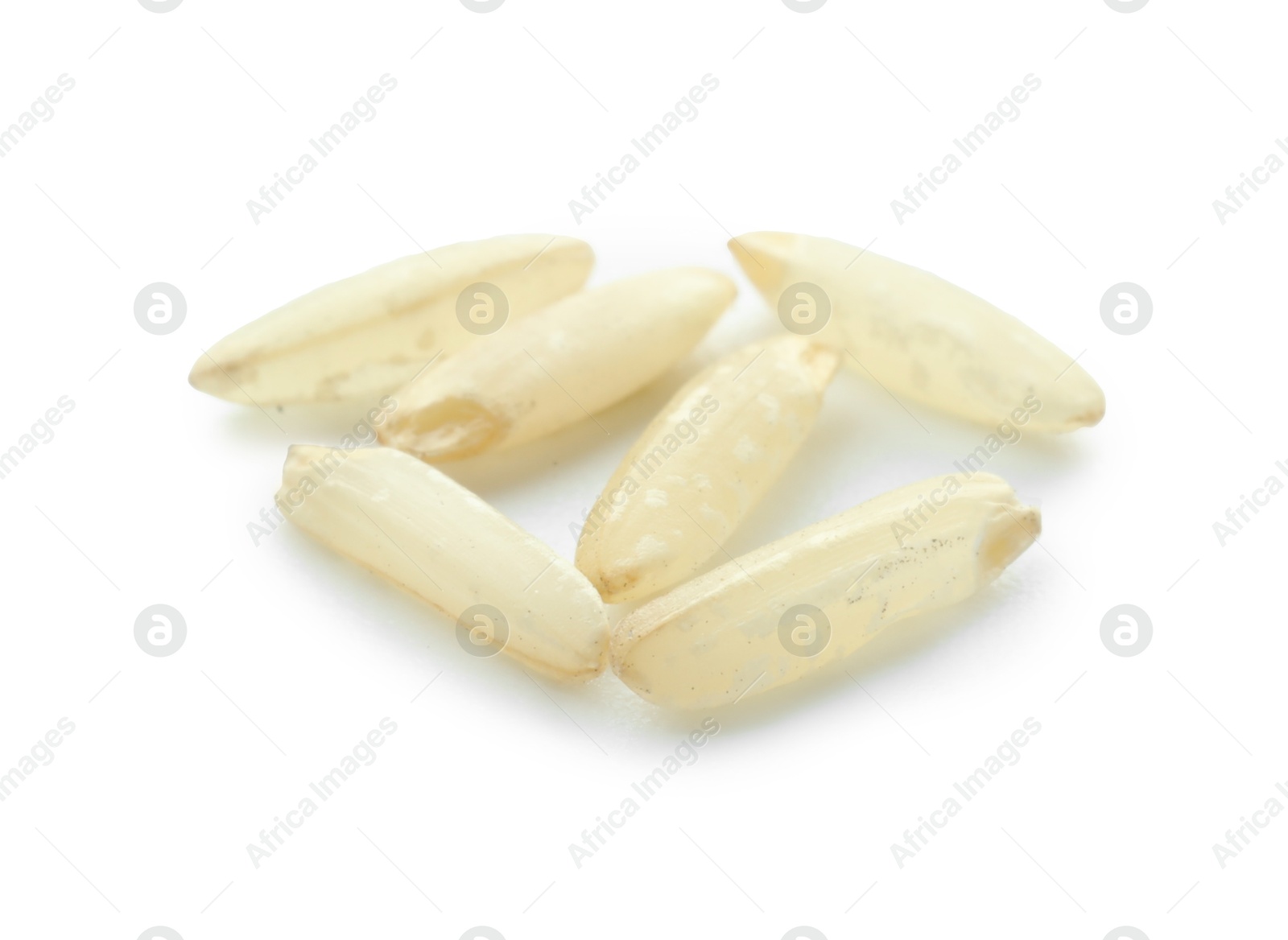 Photo of Fresh raw brown rice isolated on white