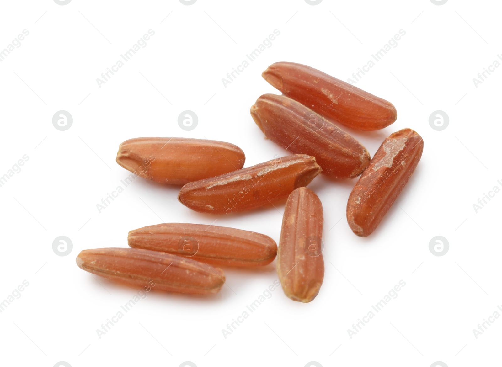 Photo of Fresh raw brown rice isolated on white