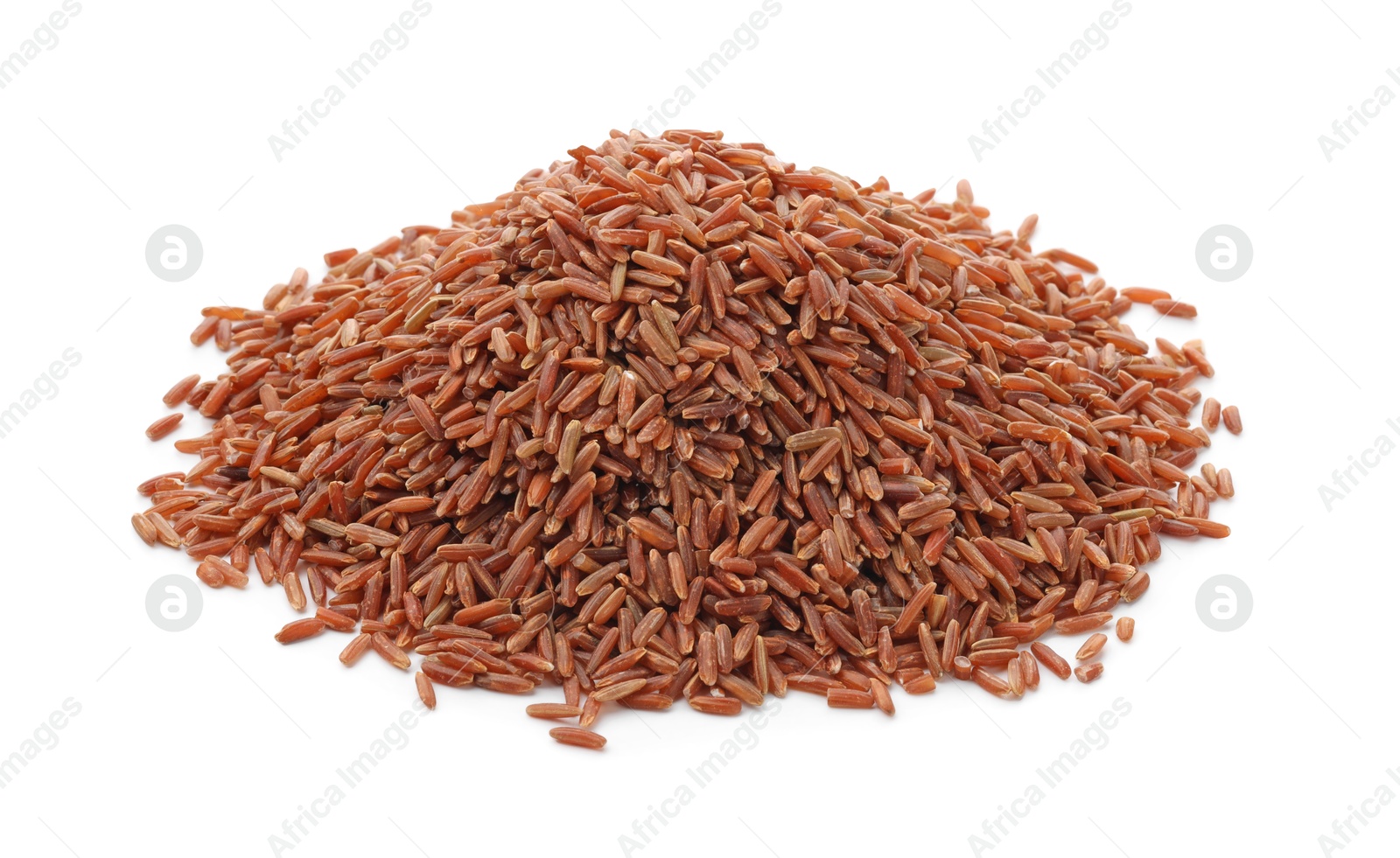 Photo of Fresh raw brown rice isolated on white