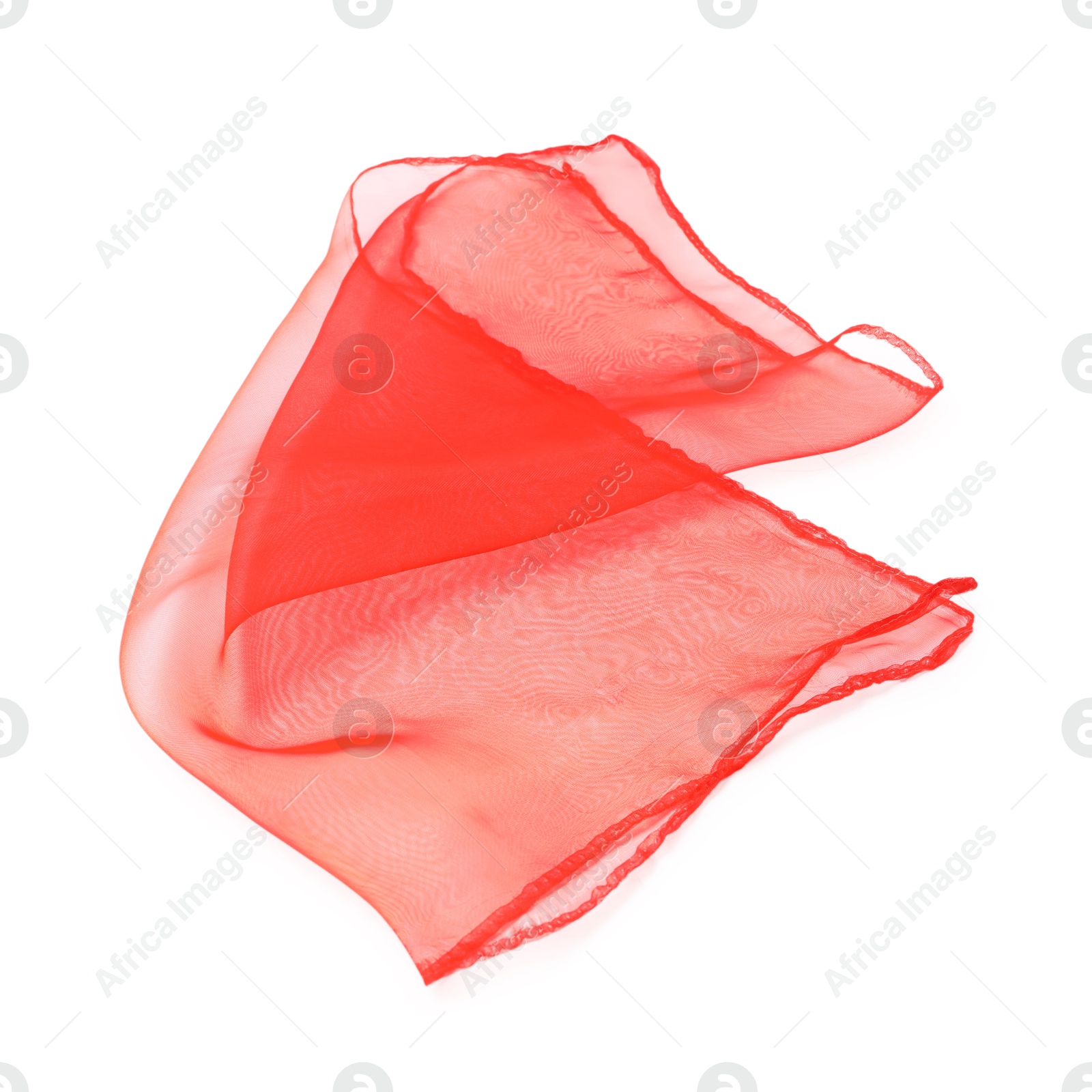 Photo of One stylish handkerchief isolated on white, above view