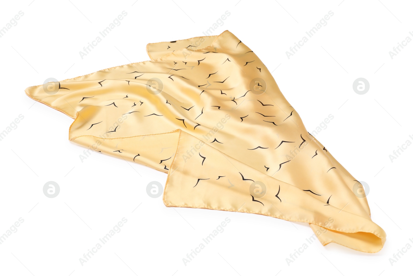 Photo of One handkerchief isolated on white. Stylish accessory