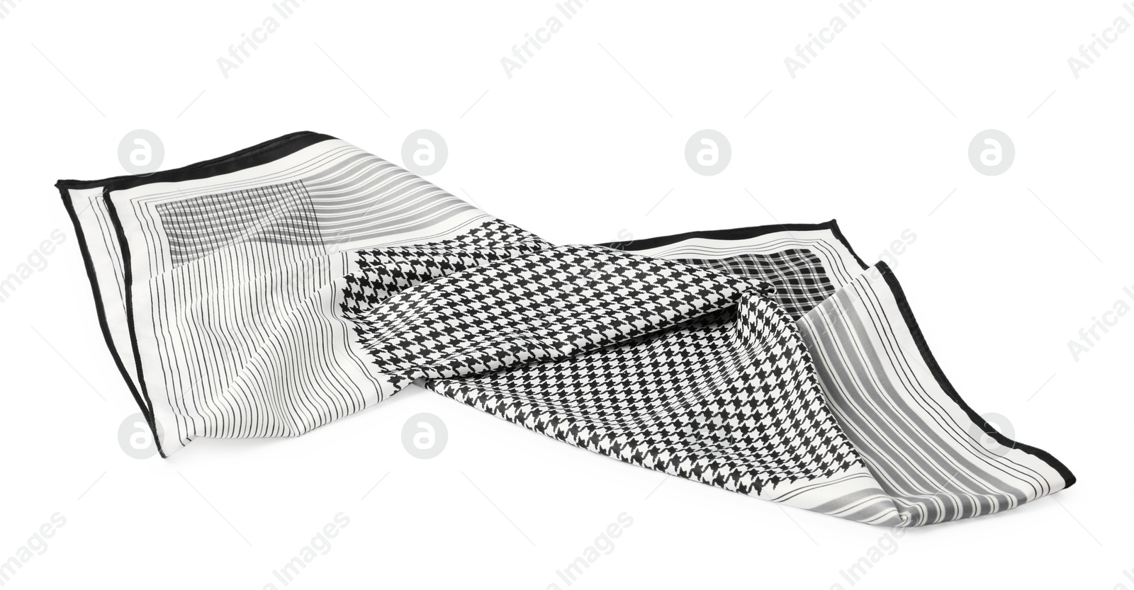 Photo of One handkerchief isolated on white. Stylish accessory