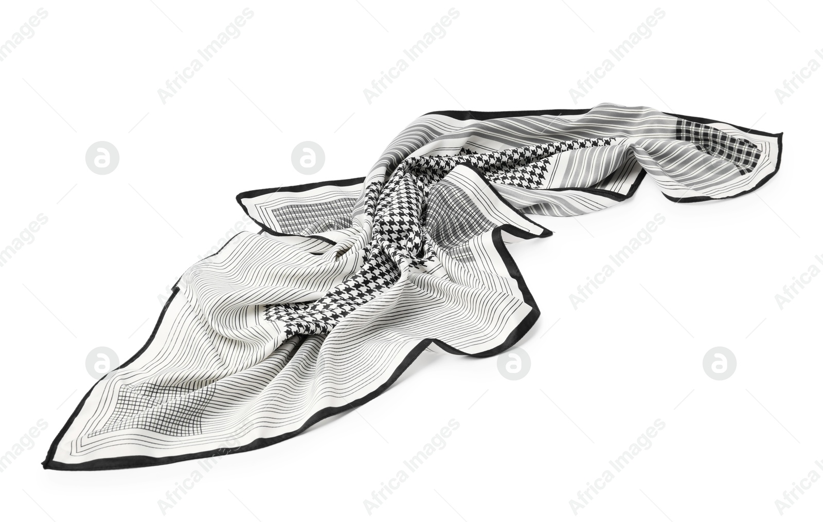 Photo of One handkerchief isolated on white. Stylish accessory