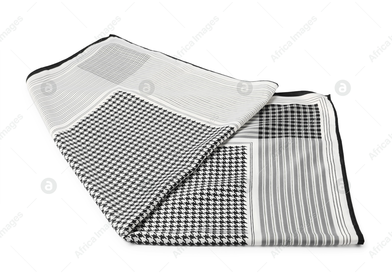 Photo of One handkerchief isolated on white. Stylish accessory