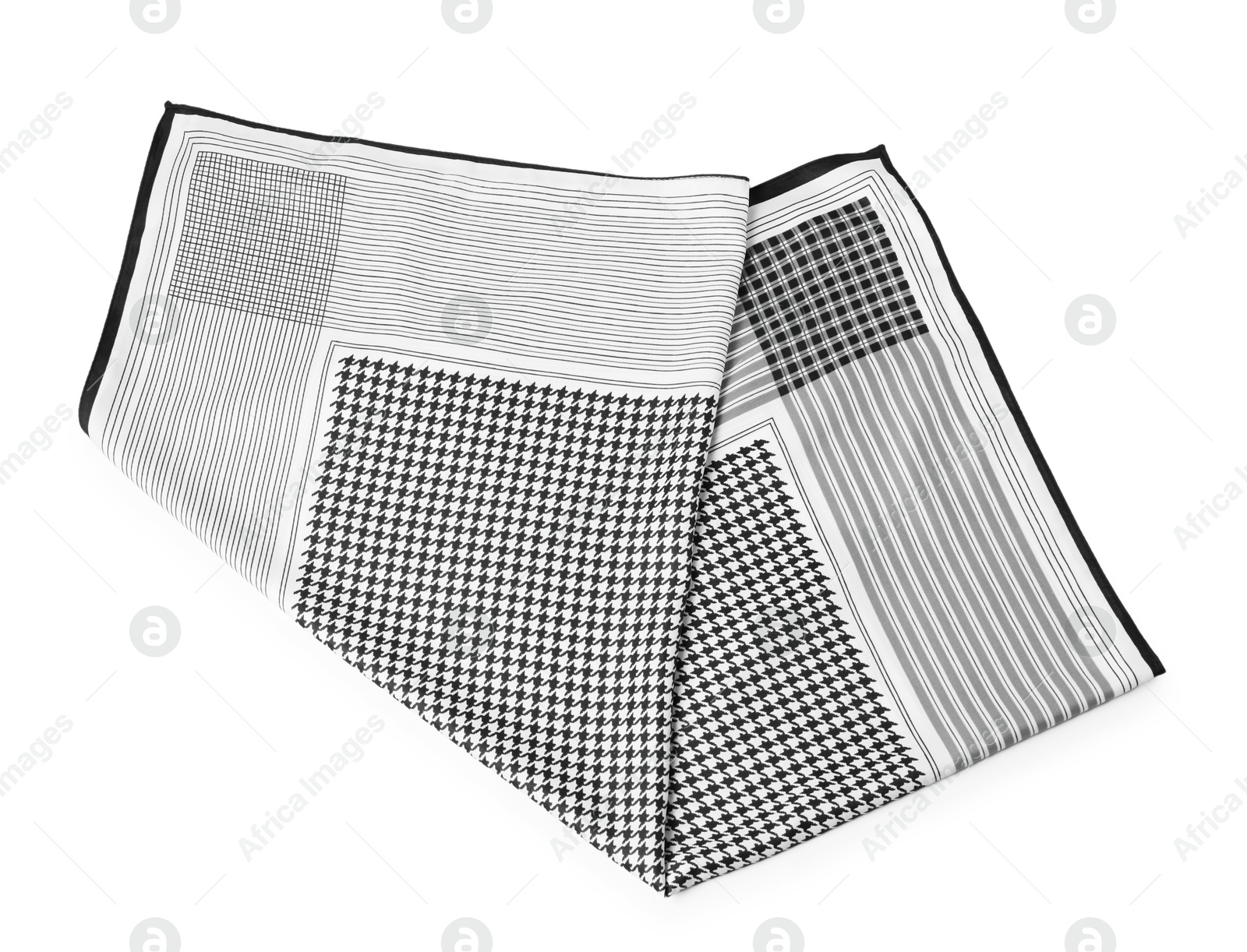 Photo of One handkerchief isolated on white, top view