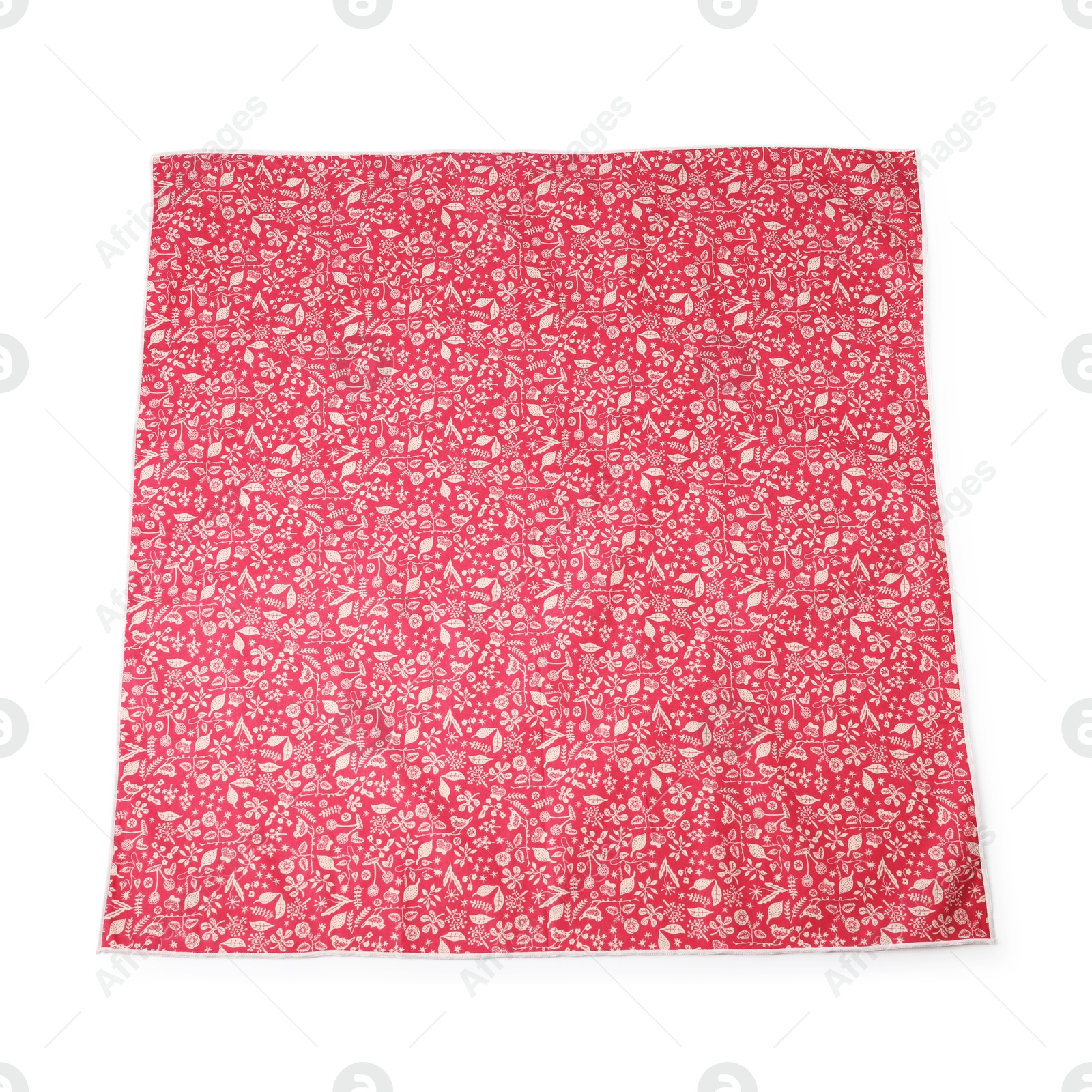 Photo of One handkerchief isolated on white, top view