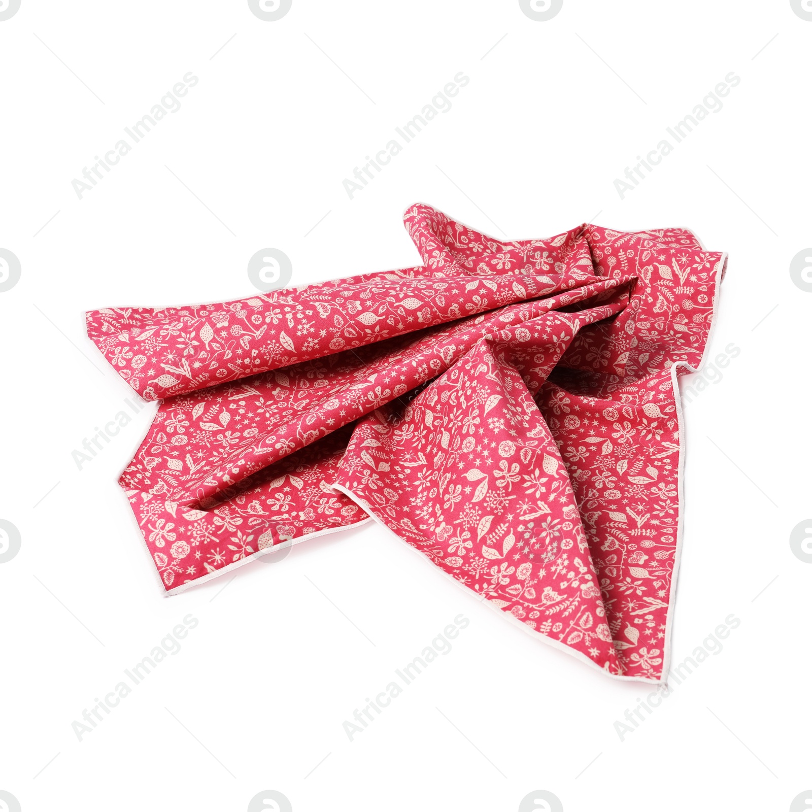 Photo of One handkerchief isolated on white, above view